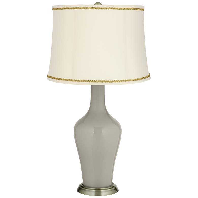 Image 1 Requisite Gray Anya Table Lamp with Scroll Braid Trim
