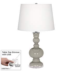 Image1 of Requisite Gray Apothecary Table Lamp with Dimmer