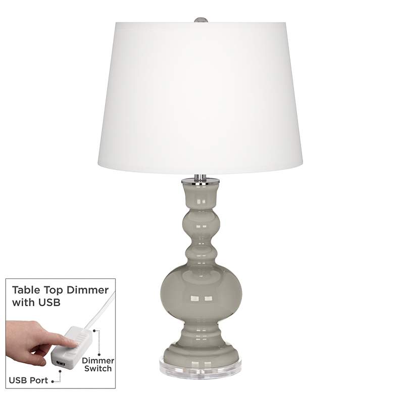 Image 1 Requisite Gray Apothecary Table Lamp with Dimmer