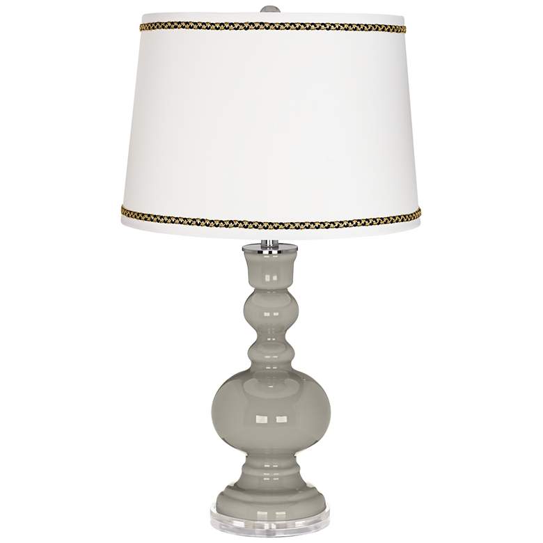 Image 1 Requisite Gray Apothecary Table Lamp with Ric-Rac Trim