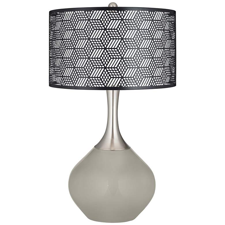 Image 1 Requisite Gray Black Metal Shade Spencer Table Lamp