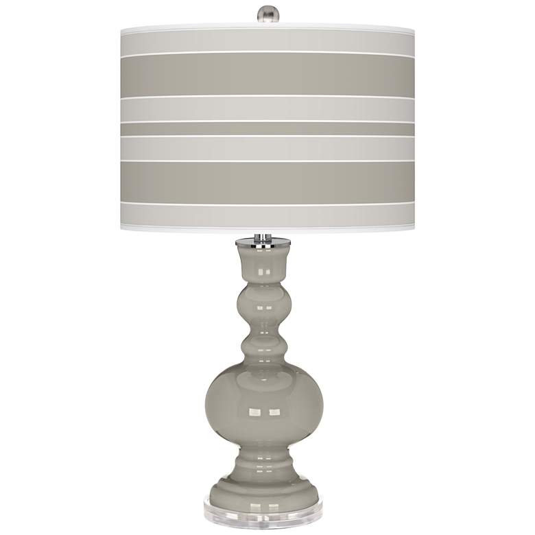 Image 1 Requisite Gray Bold Stripe Apothecary Table Lamp