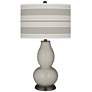 Requisite Gray Bold Stripe Double Gourd Table Lamp
