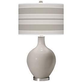 Image1 of Requisite Gray Bold Stripe Ovo Table Lamp