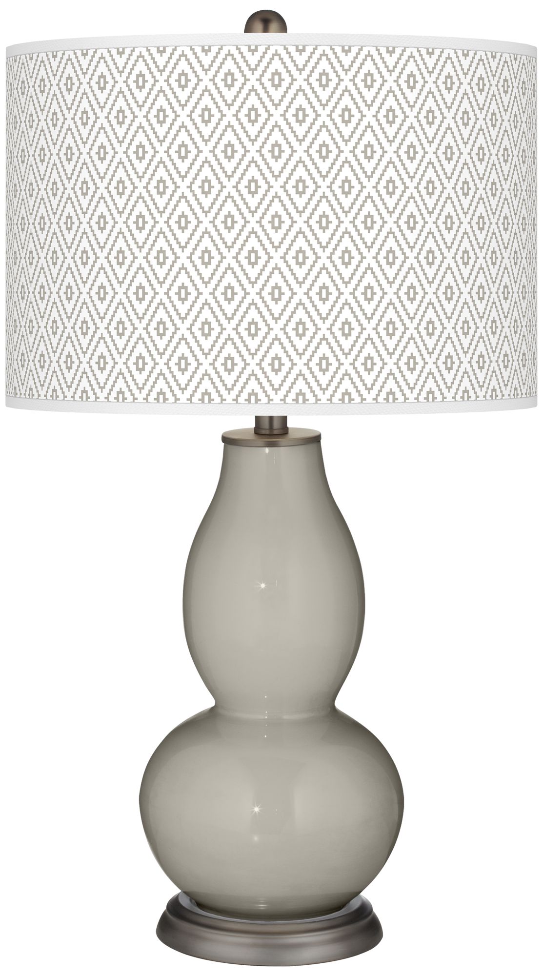 Image Requisite Gray Diamonds Double Gourd Table Lamp