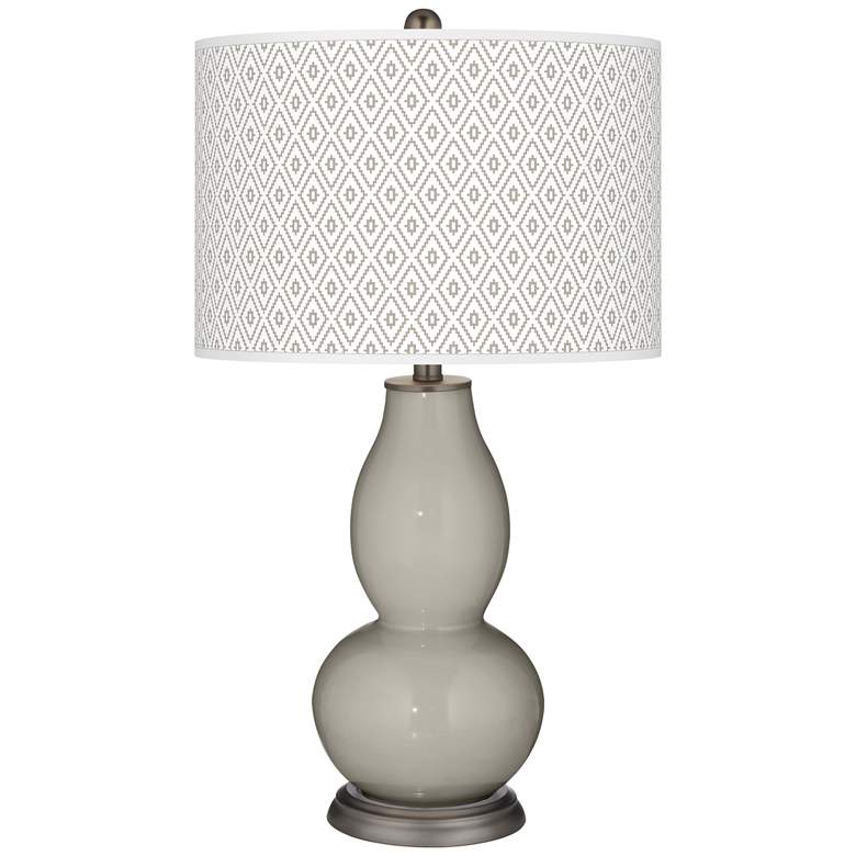 Image 1 Requisite Gray Diamonds Double Gourd Table Lamp