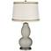 Requisite Gray Double Gourd Table Lamp with Rhinestone Lace Trim