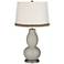 Requisite Gray Double Gourd Table Lamp with Wave Braid Trim