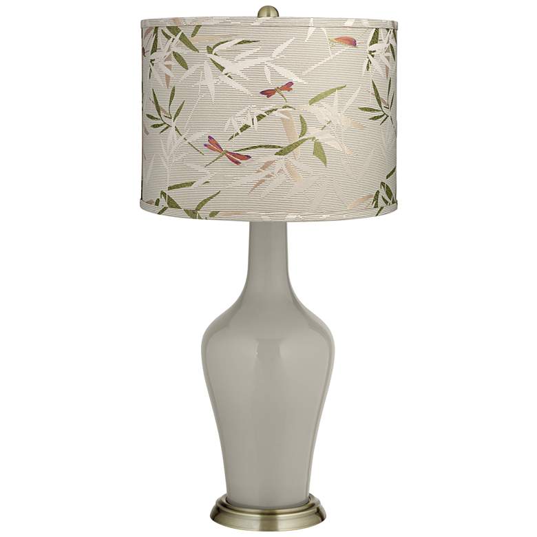 Image 1 Requisite Gray Golden Bamboo Shade Anya Table Lamp
