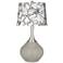 Requisite Gray Graphic Floral Shade Spencer Table Lamp