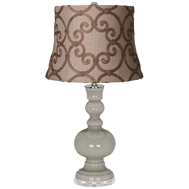 Image 1 Requisite Gray Leiden Taupe Shade Apothecary Table Lamp