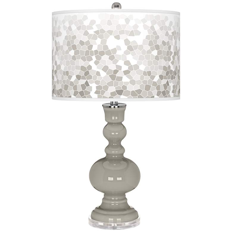 Image 1 Requisite Gray Mosaic Giclee Apothecary Table Lamp