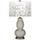 Requisite Gray Mosaic Giclee Double Gourd Table Lamp