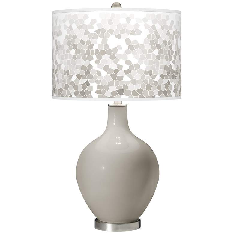 Image 1 Requisite Gray Mosaic Giclee Ovo Table Lamp