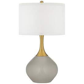 Image1 of Requisite Gray Nickki Brass Modern Table Lamp
