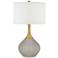 Requisite Gray Nickki Brass Modern Table Lamp