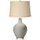 Requisite Gray Oatmeal Linen Shade Ovo Table Lamp