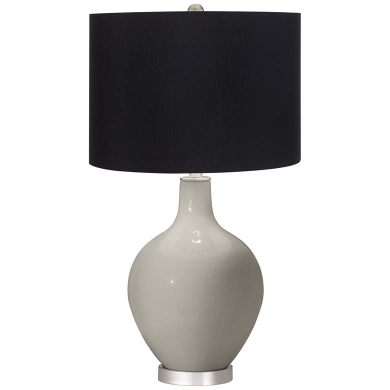 Image 1 Requisite Gray Ovo Table Lamp with Black Shade