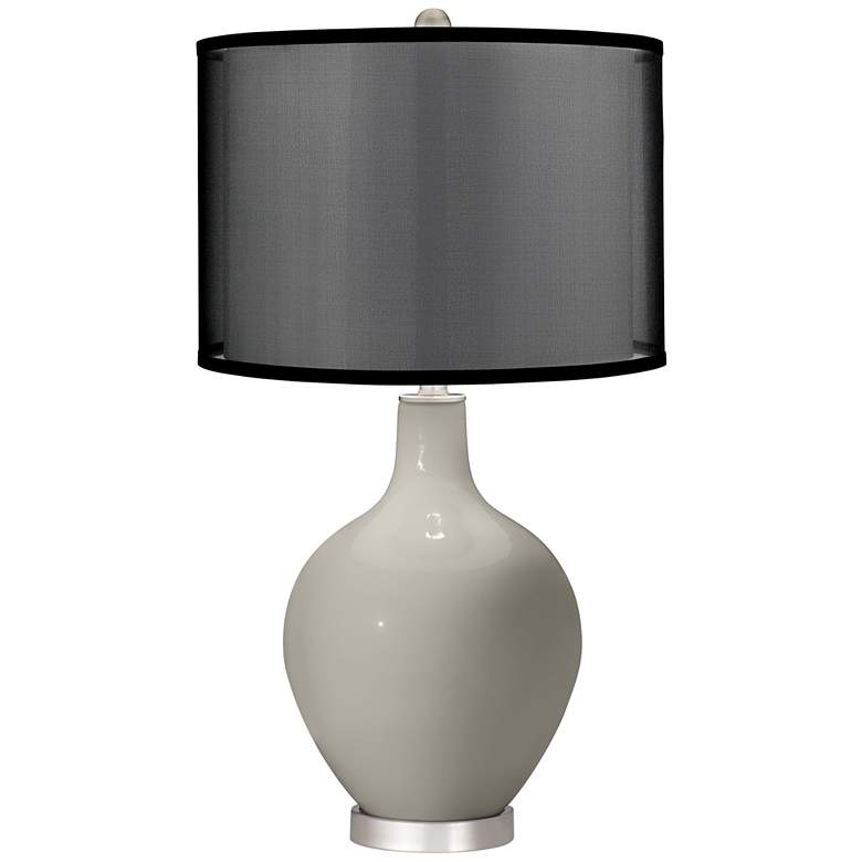 Image 1 Requisite Gray Ovo Table Lamp with Organza Black Shade