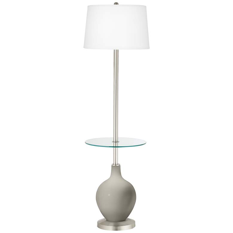 Requisite Gray Ovo Tray Table Floor Lamp