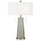 Requisite Gray Peggy Glass Table Lamp With Dimmer