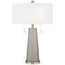Requisite Gray Peggy Glass Table Lamp