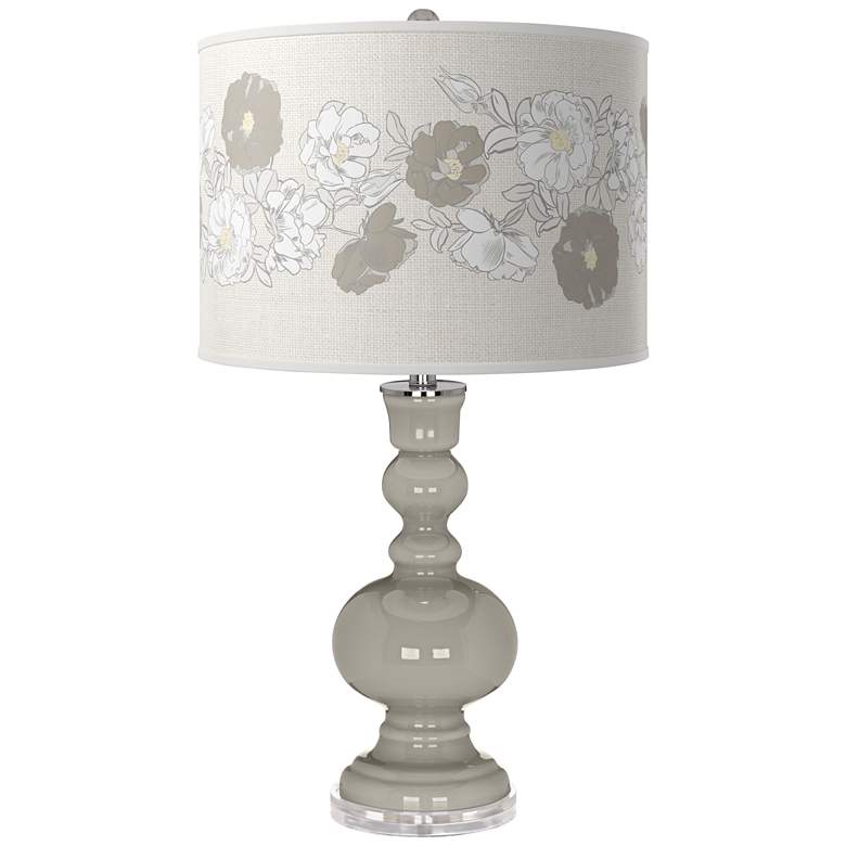 Image 1 Requisite Gray Rose Bouquet Apothecary Table Lamp