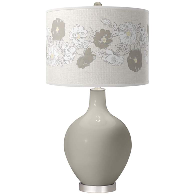 Image 1 Requisite Gray Rose Bouquet Ovo Table Lamp