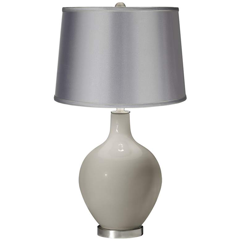 Image 1 Requisite Gray - Satin Light Gray Shade Ovo Table Lamp