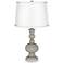 Requisite Gray - Satin Silver White Shade Table Lamp
