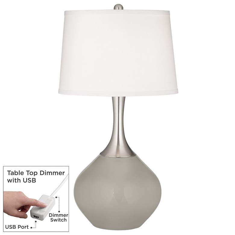Image 1 Requisite Gray Spencer Table Lamp with Dimmer