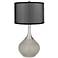 Requisite Gray Spencer Table Lamp with Organza Black Shade