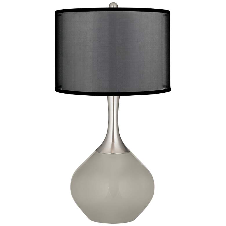 Image 1 Requisite Gray Spencer Table Lamp with Organza Black Shade