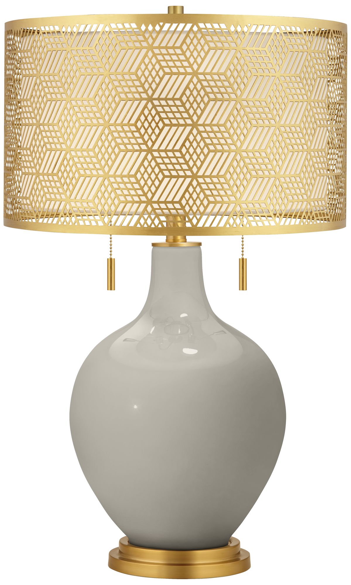 Image Requisite Gray Toby Brass Metal Shade Table Lamp