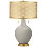Requisite Gray Toby Brass Metal Shade Table Lamp