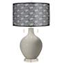 Requisite Gray Toby Table Lamp With Black Metal Shade