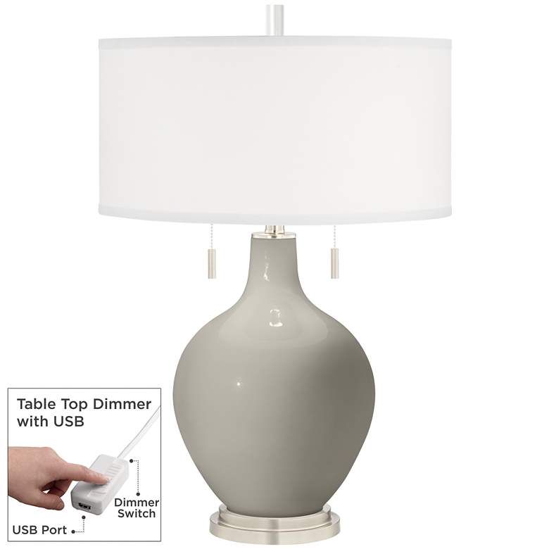 Image 1 Requisite Gray Toby Table Lamp with Dimmer