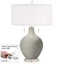 Requisite Gray Toby Table Lamp with Dimmer