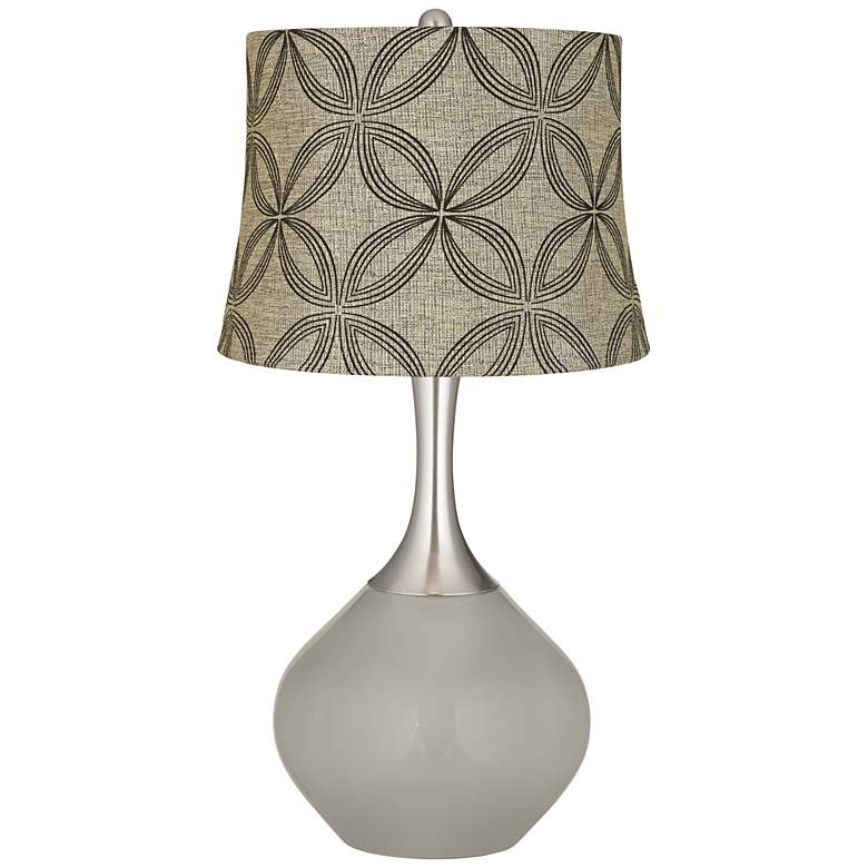 Image 1 Requisite Gray Velveteen Circles Shade Spencer Table Lamp