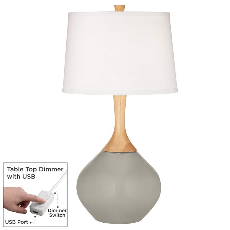 Image 1 Requisite Gray Wexler Table Lamp with Dimmer
