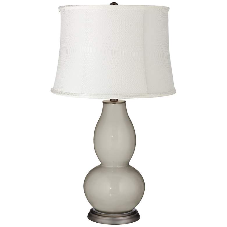 Image 1 Requisite Gray White Snake Shade Double Gourd Table Lamp