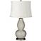 Requisite Gray White Snake Shade Double Gourd Table Lamp