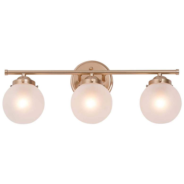 Image 1 Rerio 3-Light 20" Wide Gold Bath Light with Frosted Glass Shade