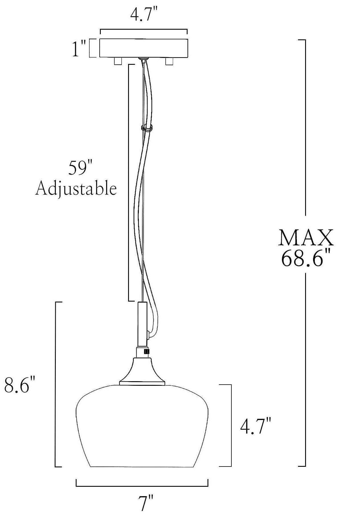 Image 2 Resdor 7" Wide Black Gold 1-Light Bell Pendant Light more views