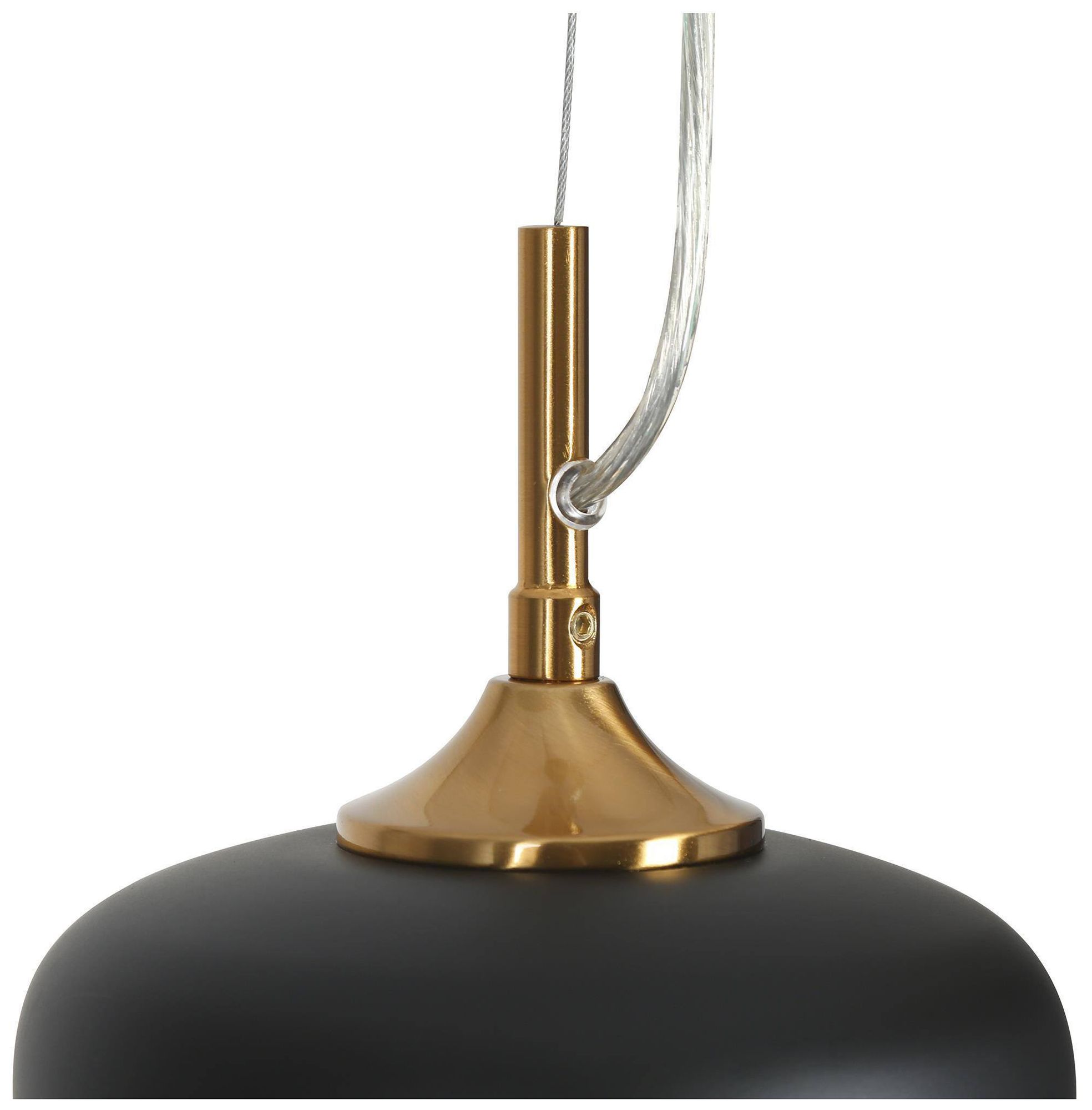 Image 4 Resdor 7" Wide Black Gold 1-Light Bell Pendant Light more views
