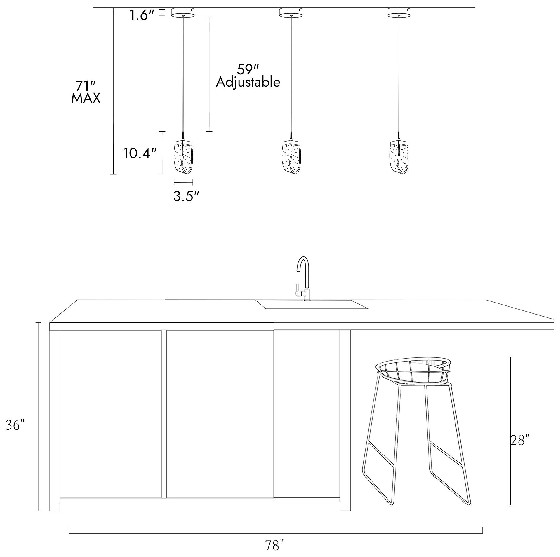 Resdroin 1-Light LED Resin Pendant Light