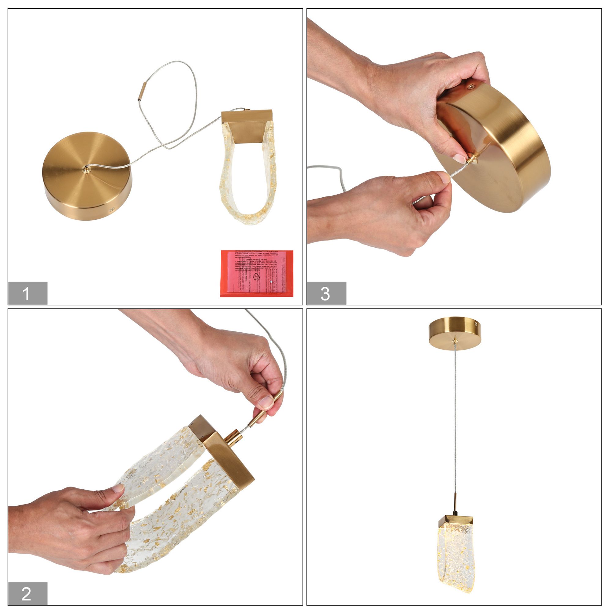 Resdroin 1-Light LED Resin Pendant Light