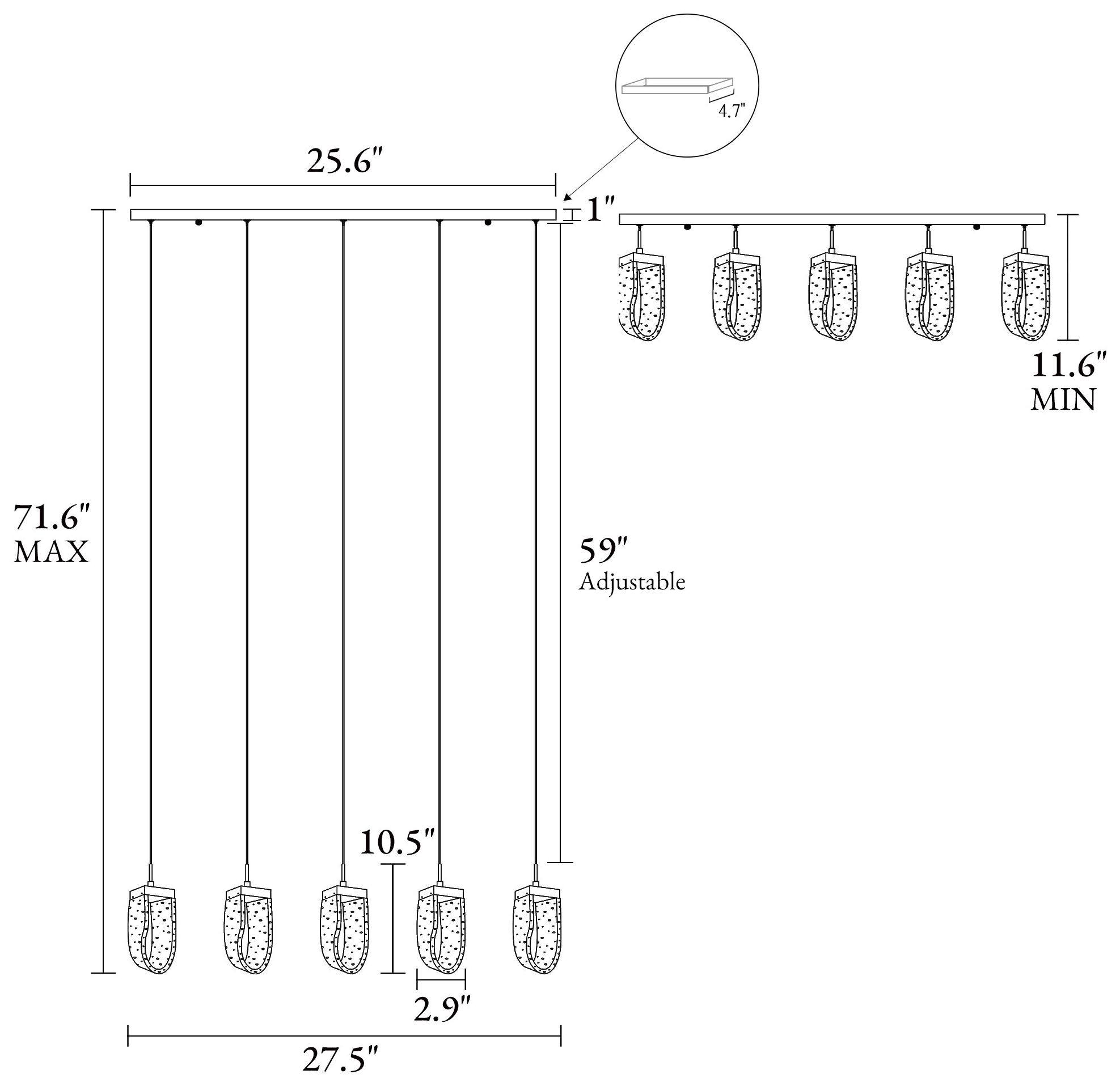 Image 2 Resdroin 5-Light LED Resin Island Pendant Light more views