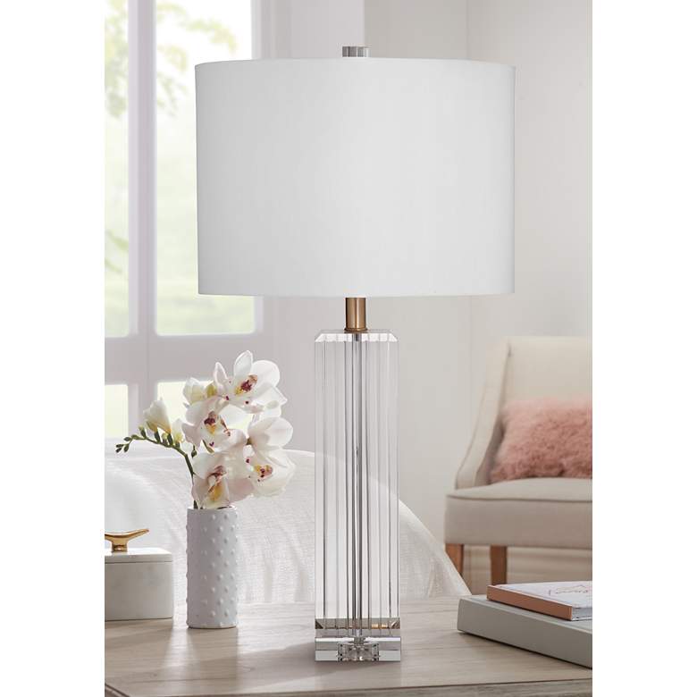 Image 1 Reseda Clear Crystal Column Table Lamp