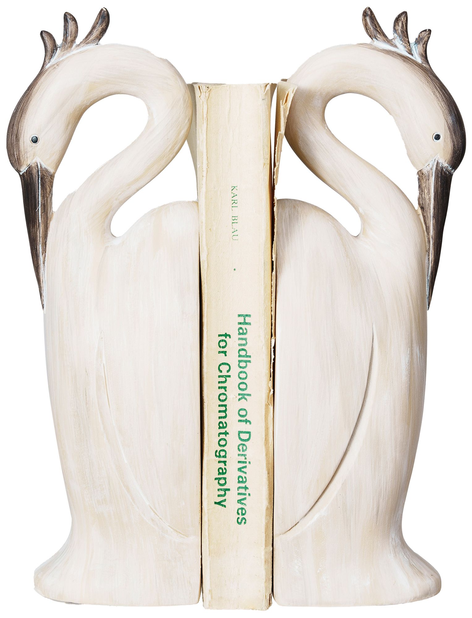 Image 3 Resin Heron Bookends, Cream more views